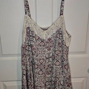 Torrid NWT Ivory Floral Lace Inset Challis A-Line Dress